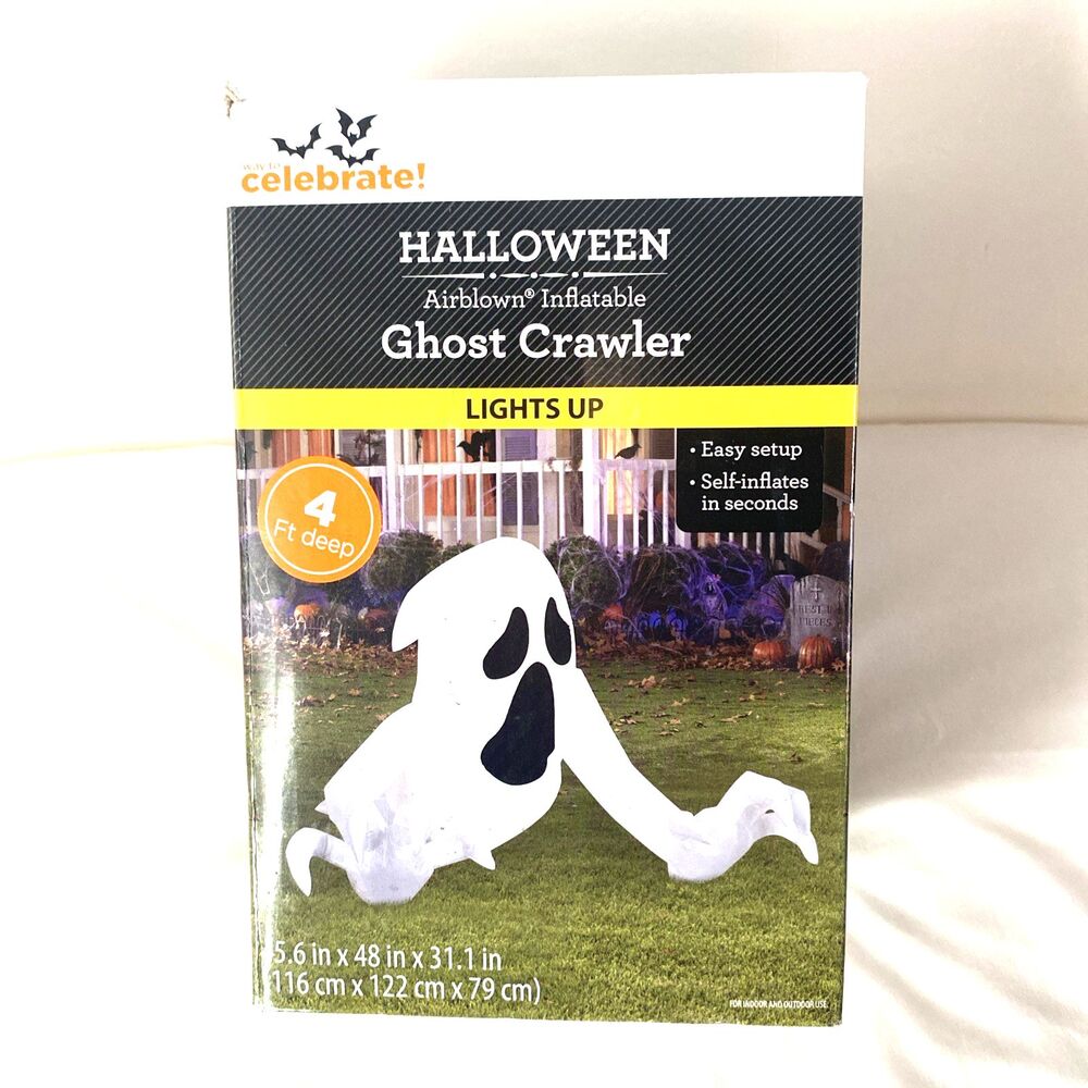 Halloween Ghost Crawler Airblown Inflatable Light Up 4 Ft Deep Yard Decoration